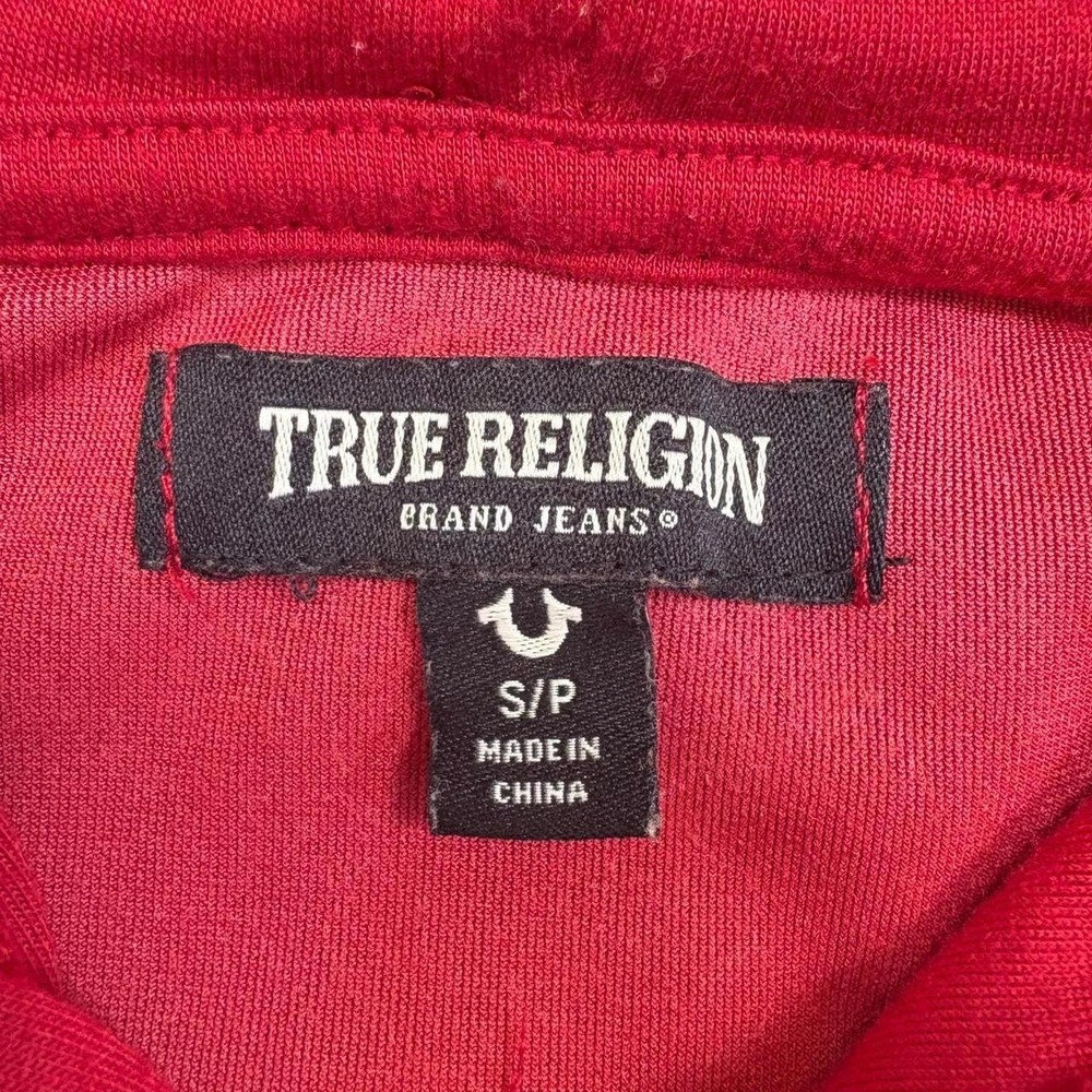 True Religion Red Graphic Soft Juicy Couture type velour Pullover Hoodie - Picture 4 of 5